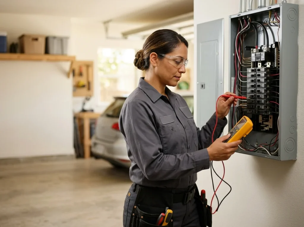 Testing a circuit at an open panel