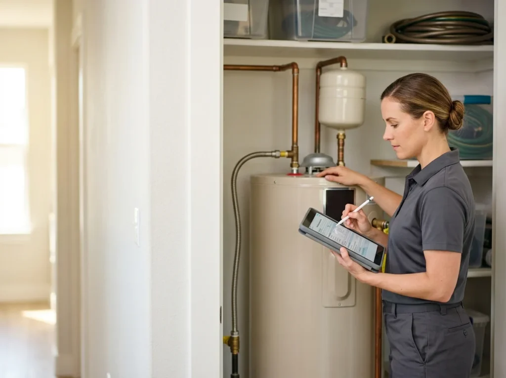 Checking equipment in a utility space